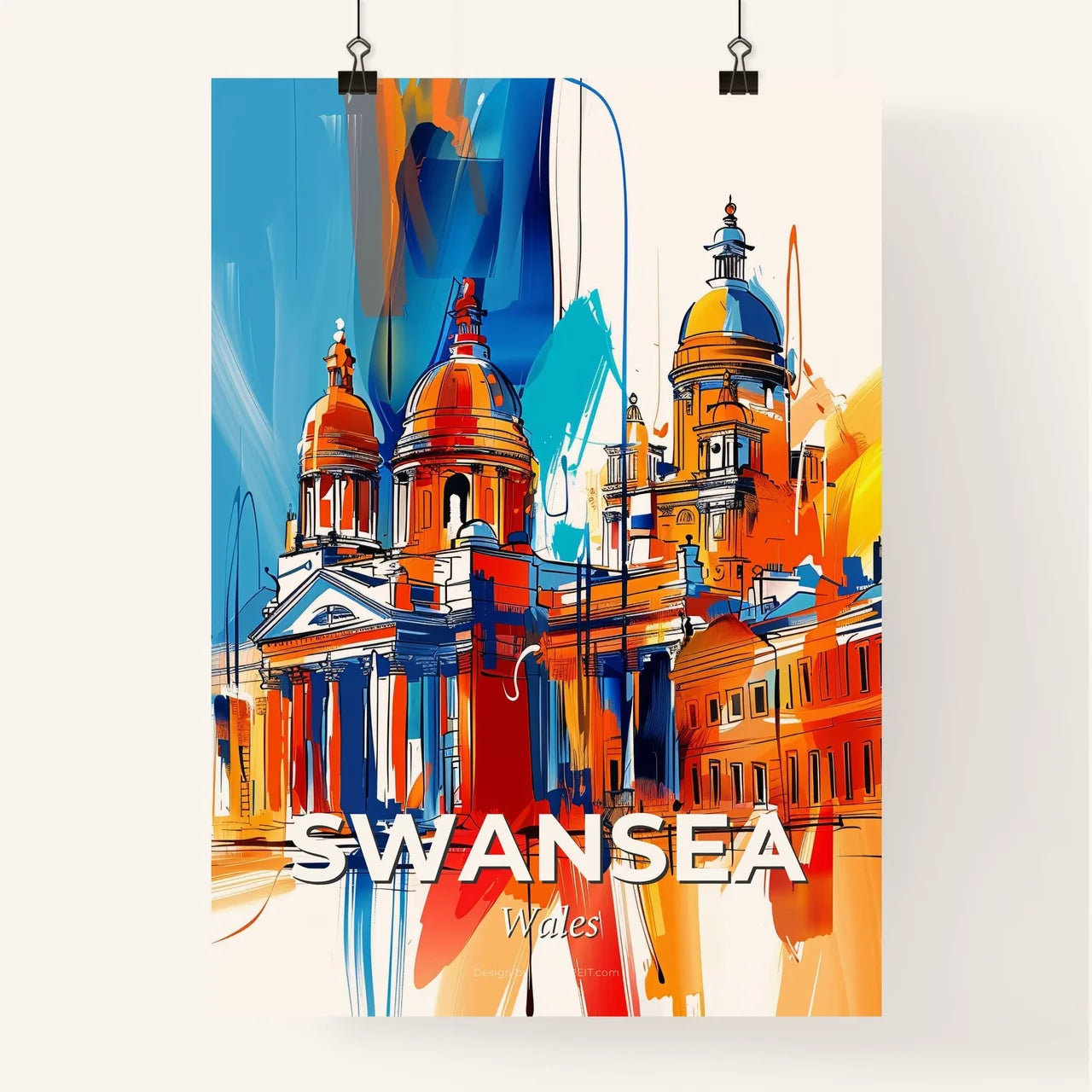Vibrant Swansea, Wales Poster