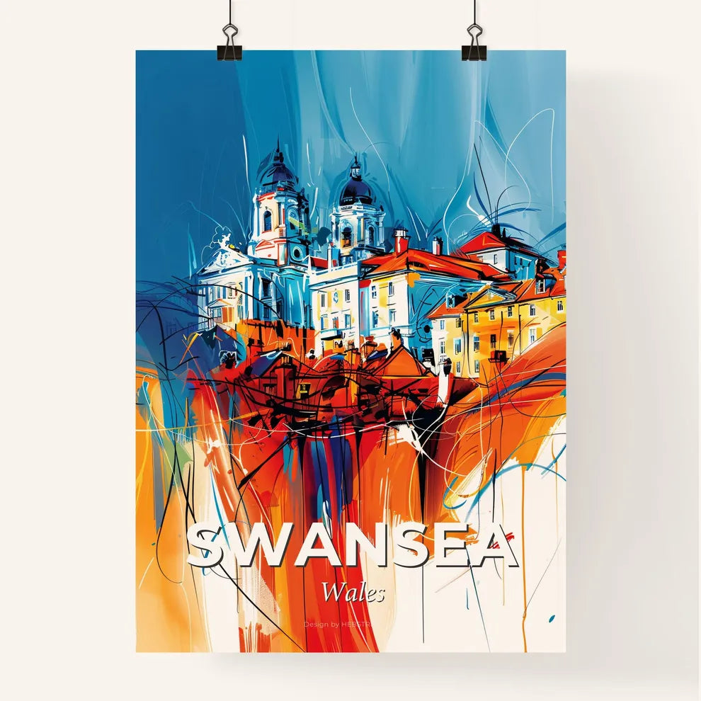 Vibrant Swansea, Wales Poster