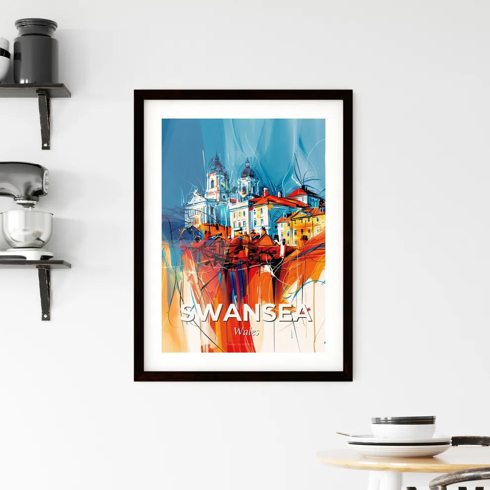 Vibrant Swansea, Wales Framed Print