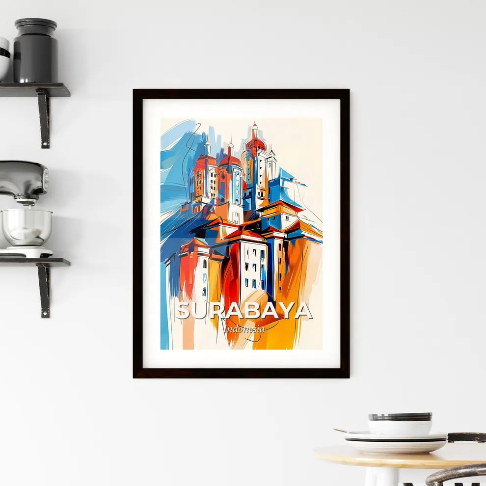 Vibrant Surabaya, Indonesia Framed Print