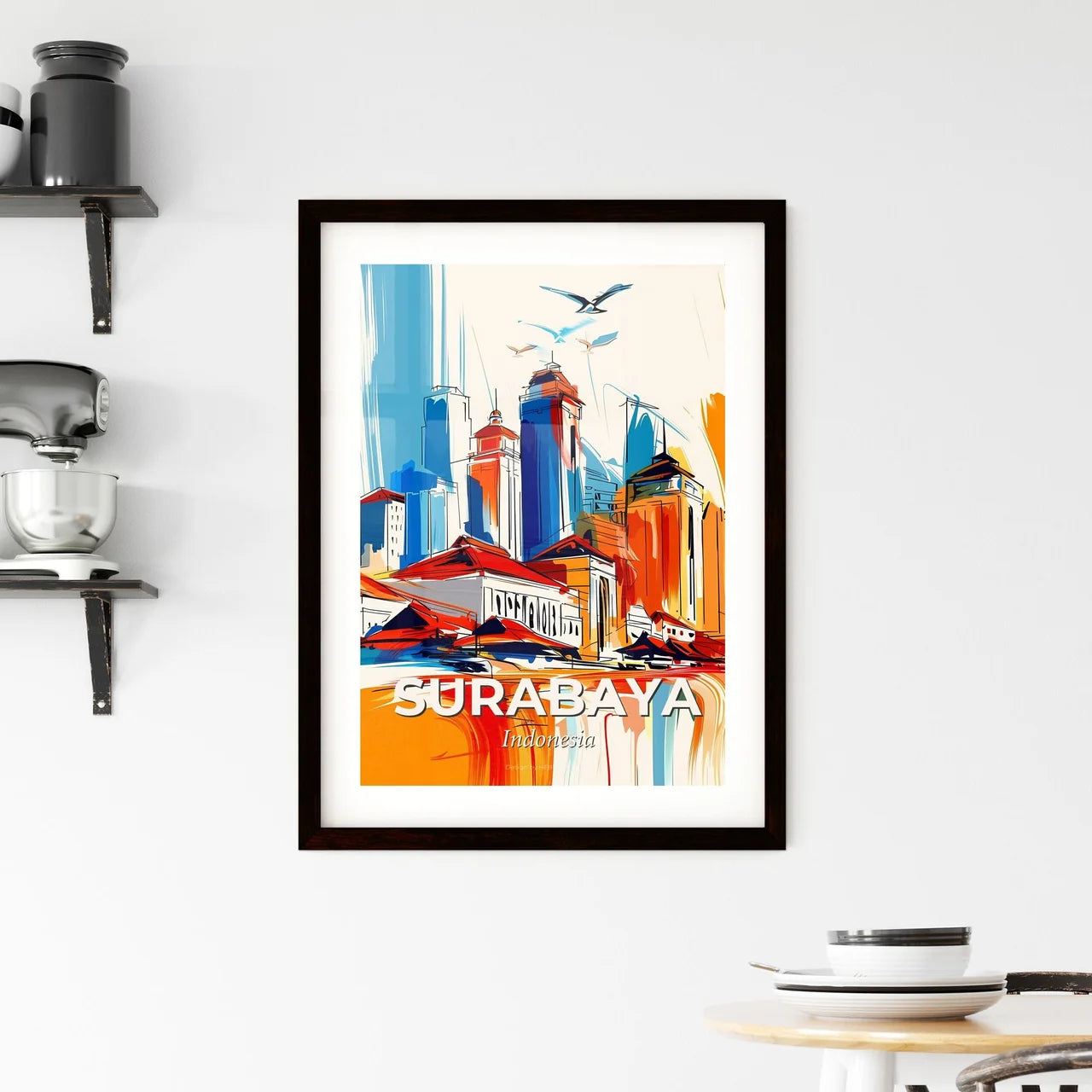 Vibrant Surabaya, Indonesia Framed Print