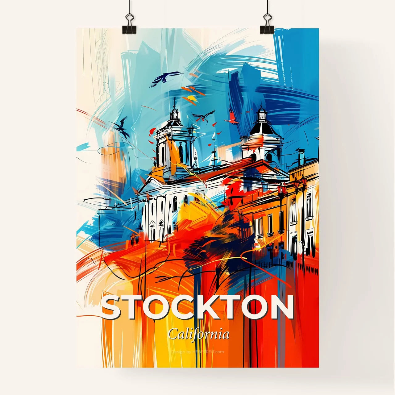 Vibrant Stockton, California Poster