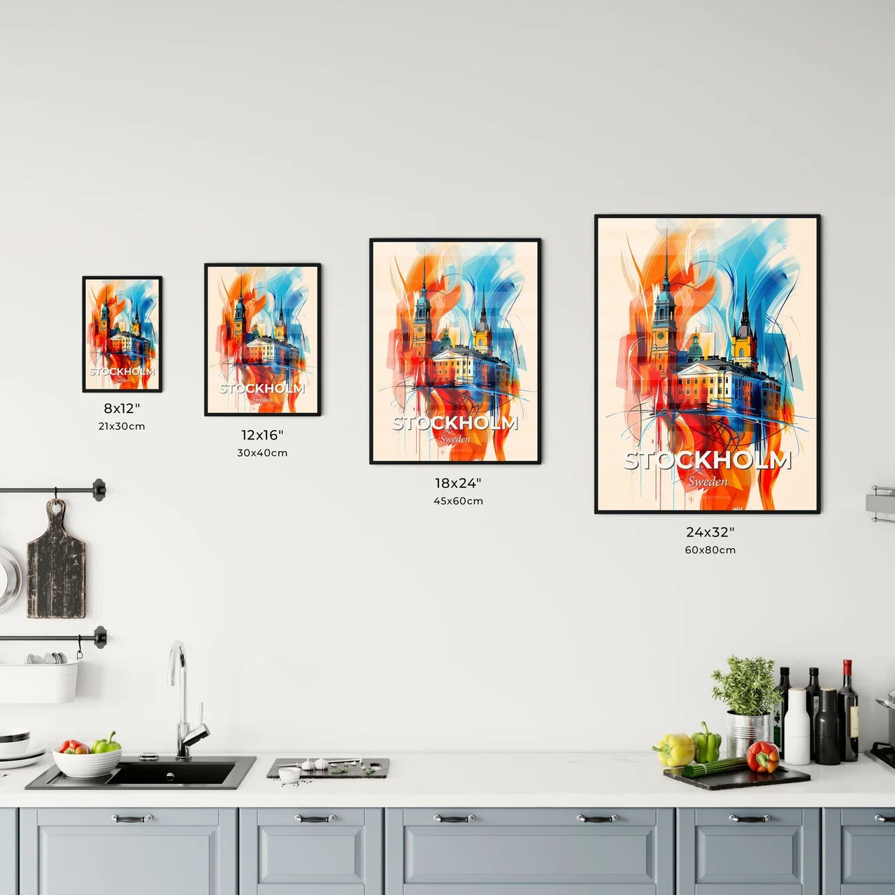 Vibrant Stockholm, Sweden Kitchen Art