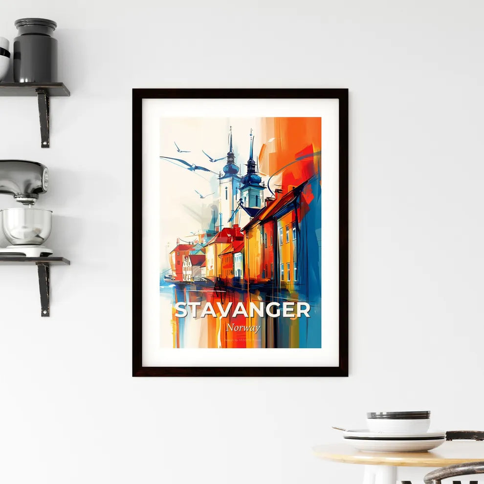 Vibrant Stavanger, Norway Framed Print