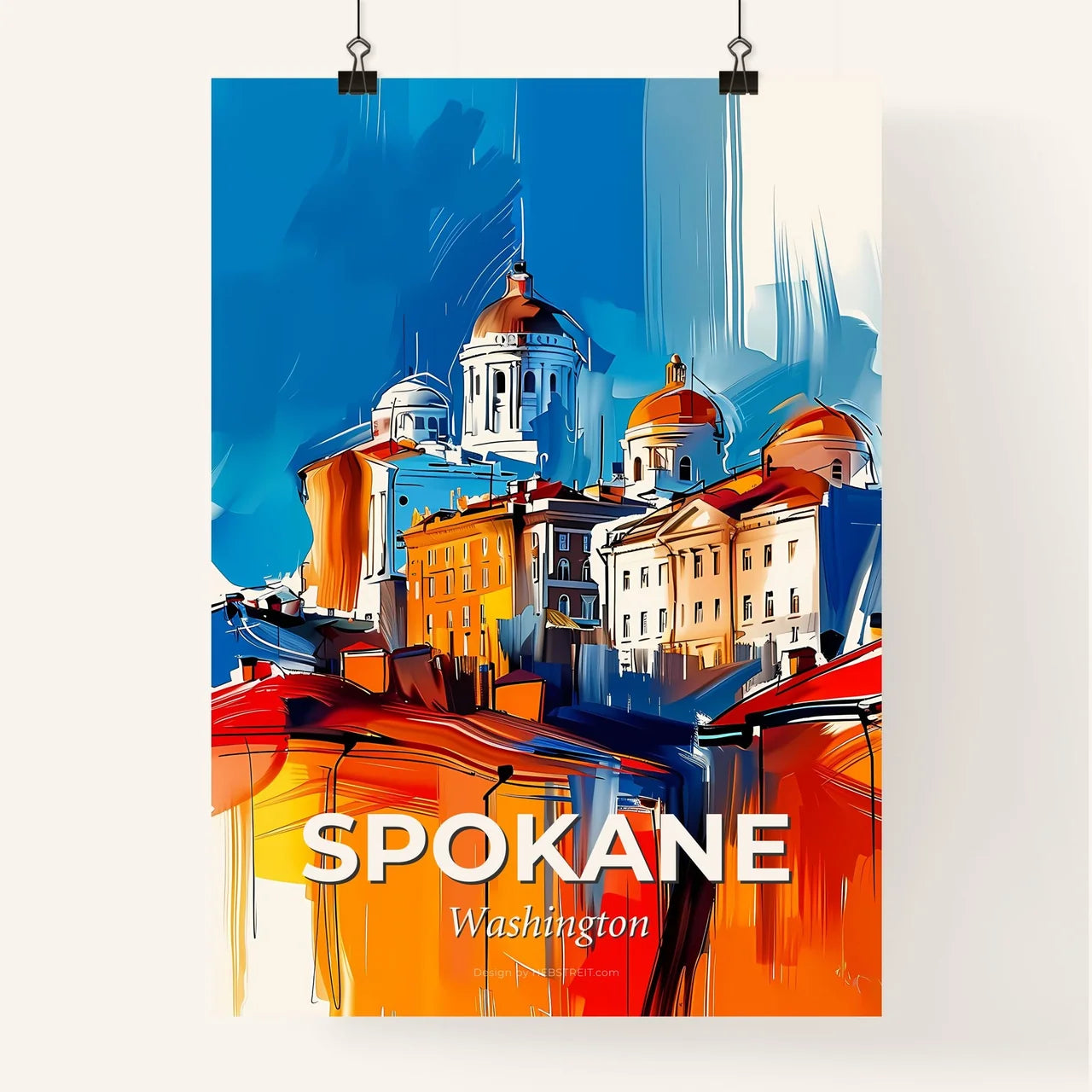 Vibrant Spokane, Washington Poster