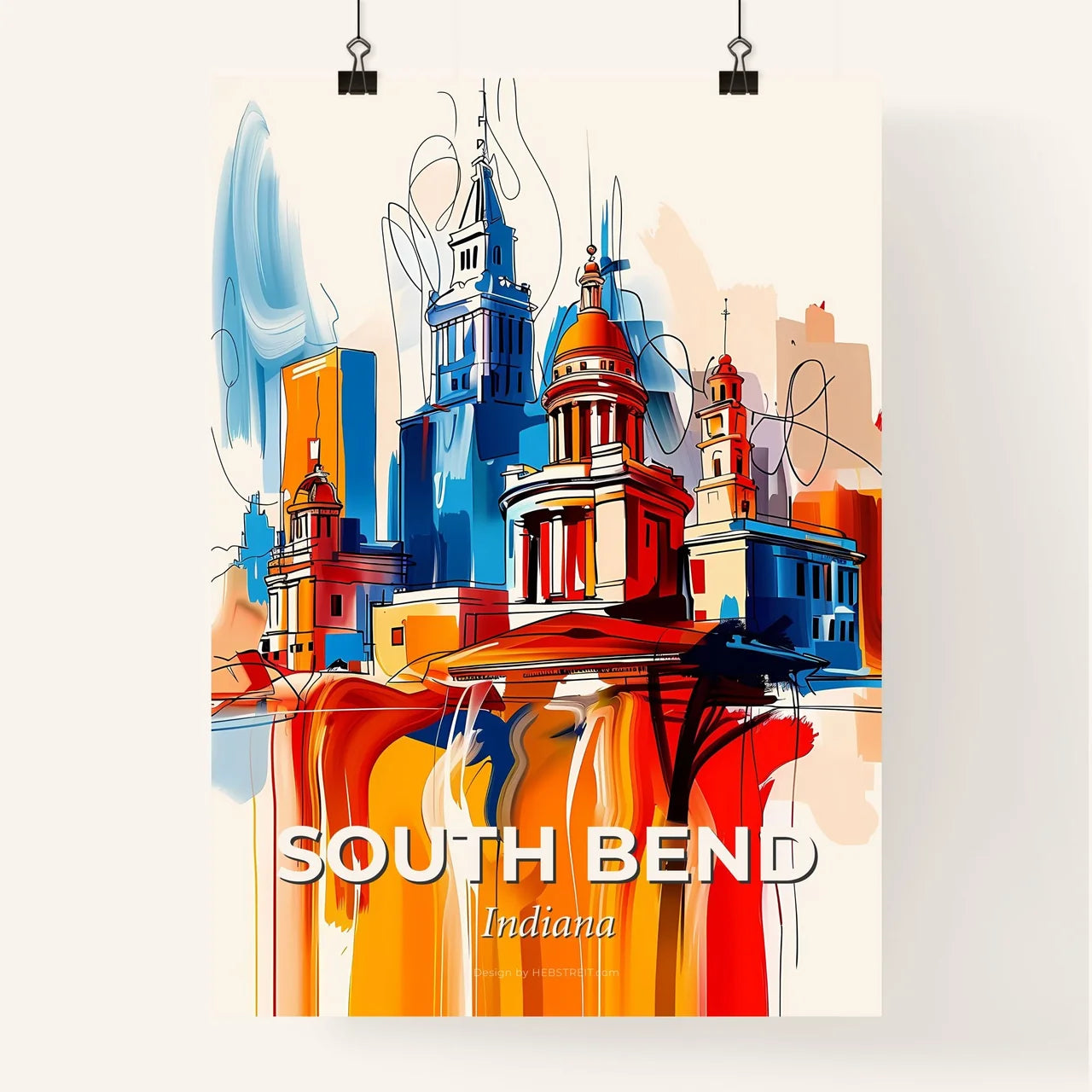 Vibrant South Bend, Indiana Poster