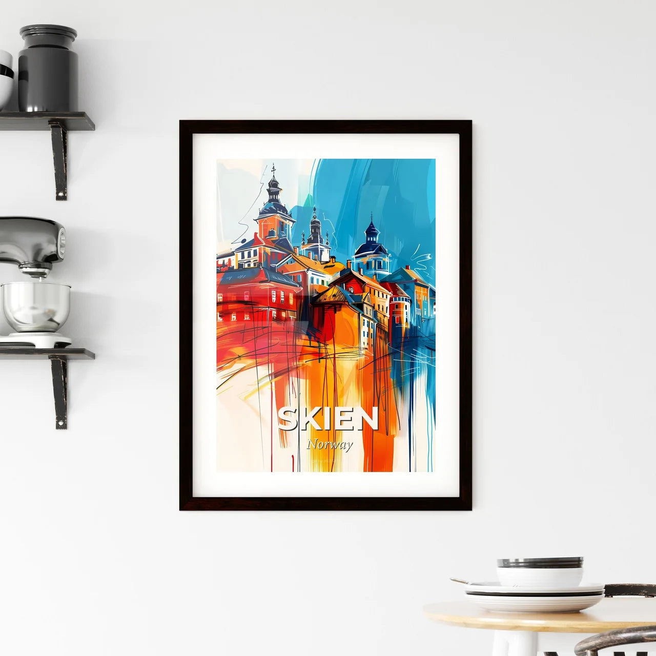Vibrant Skien, Norway Framed Print