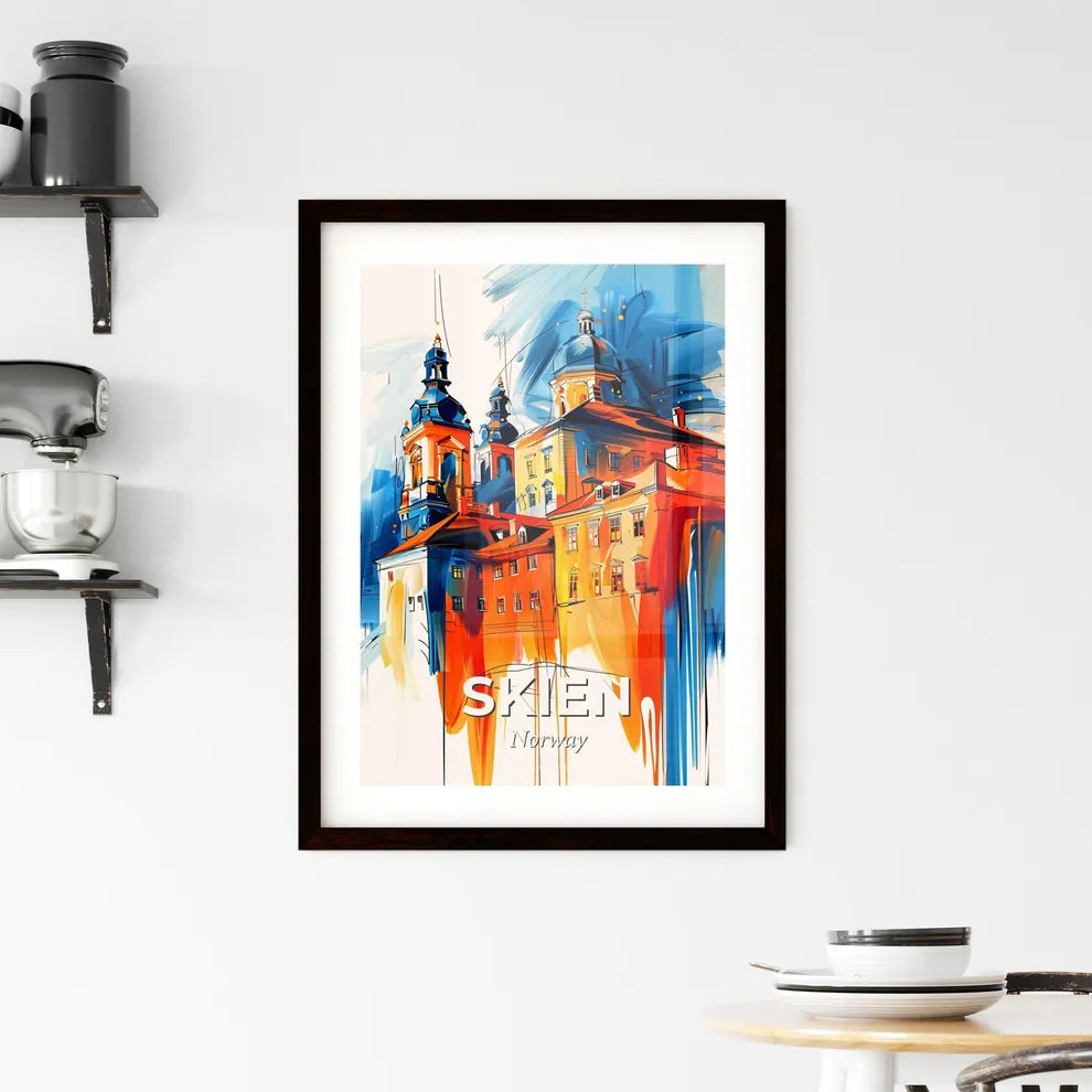 Vibrant Skien, Norway Framed Print