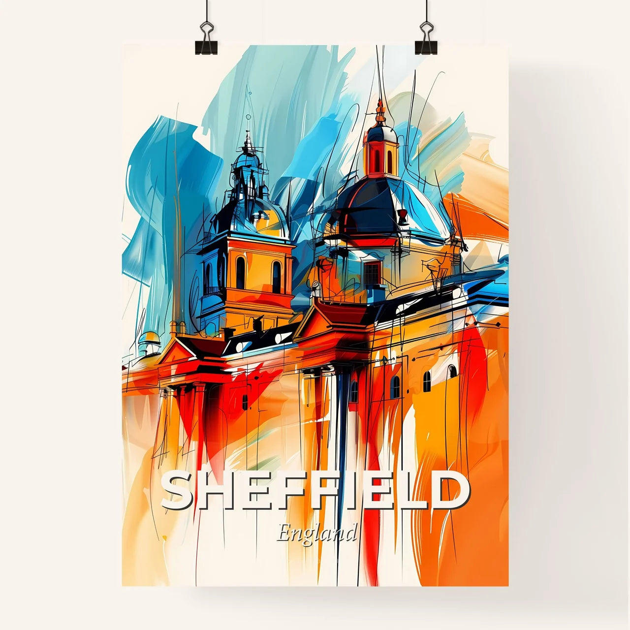 Vibrant Sheffield, England Poster