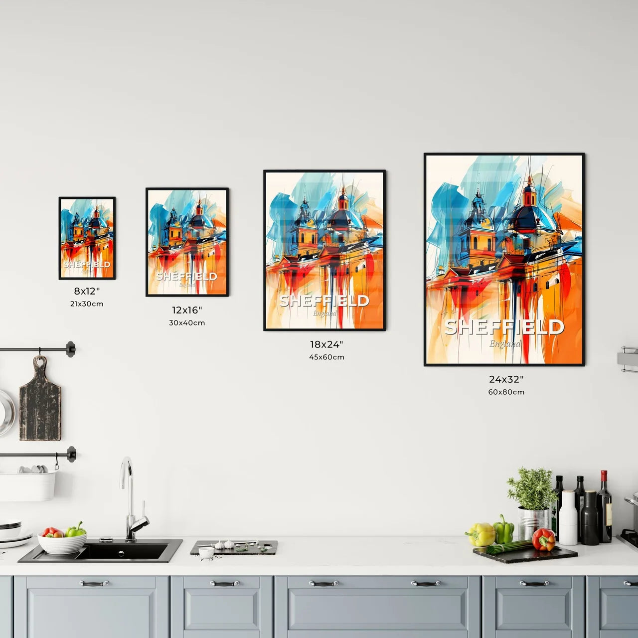 Vibrant Sheffield, England Kitchen Art