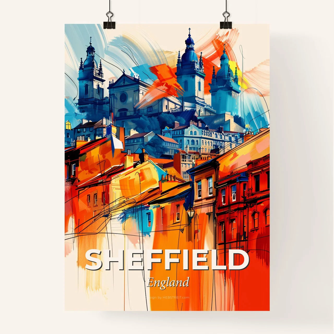 Vibrant Sheffield, England Poster
