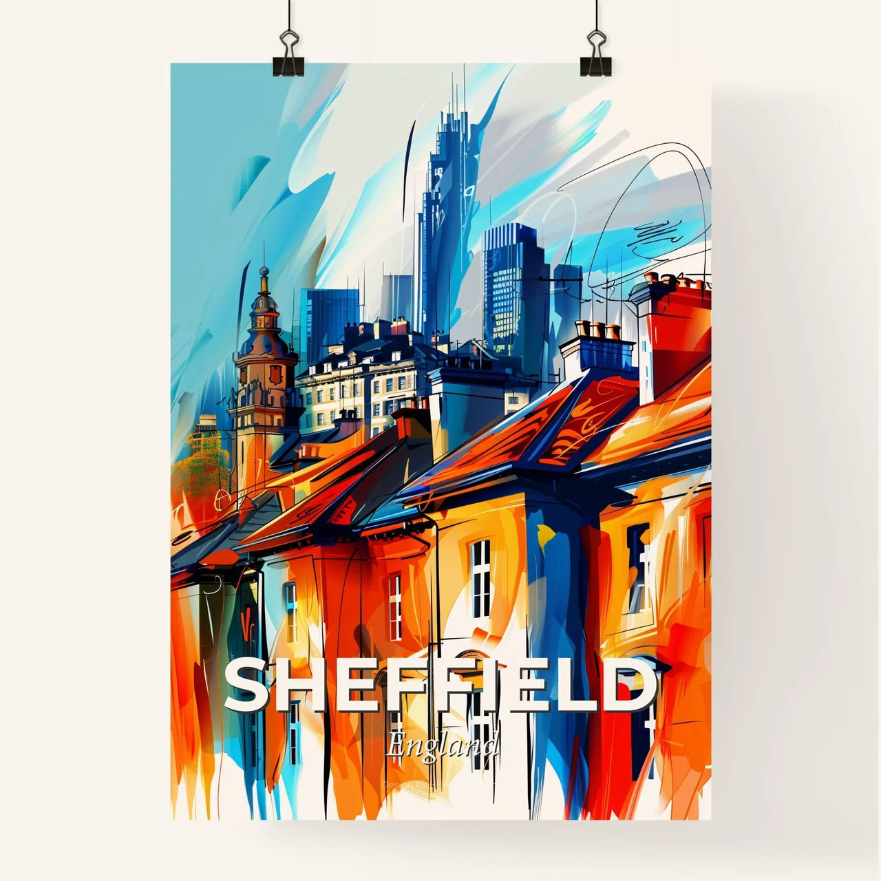 Vibrant Sheffield, England Poster