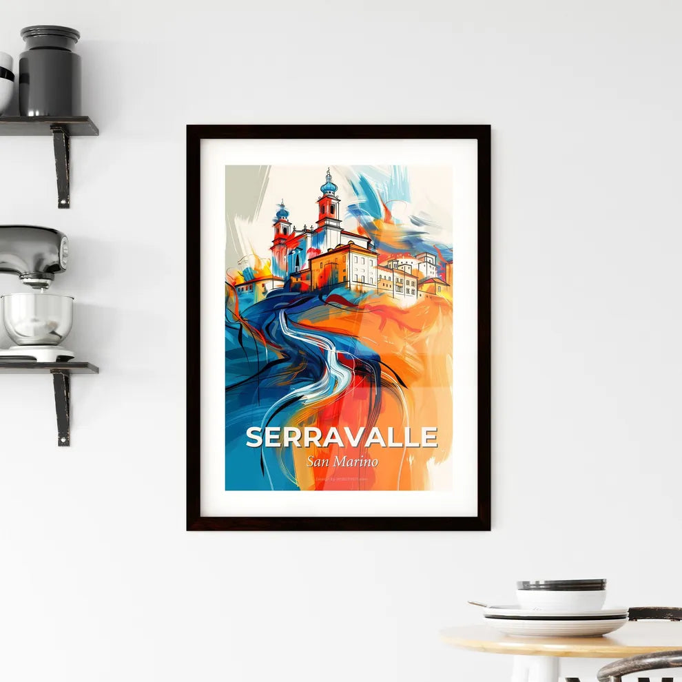 Vibrant Serravalle, San Marino Framed Print