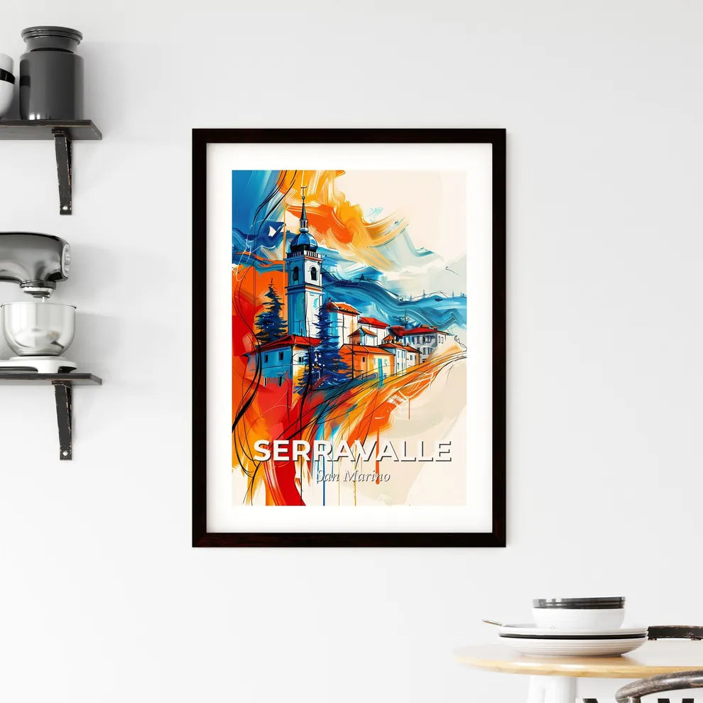 Vibrant Serravalle, San Marino Framed Print