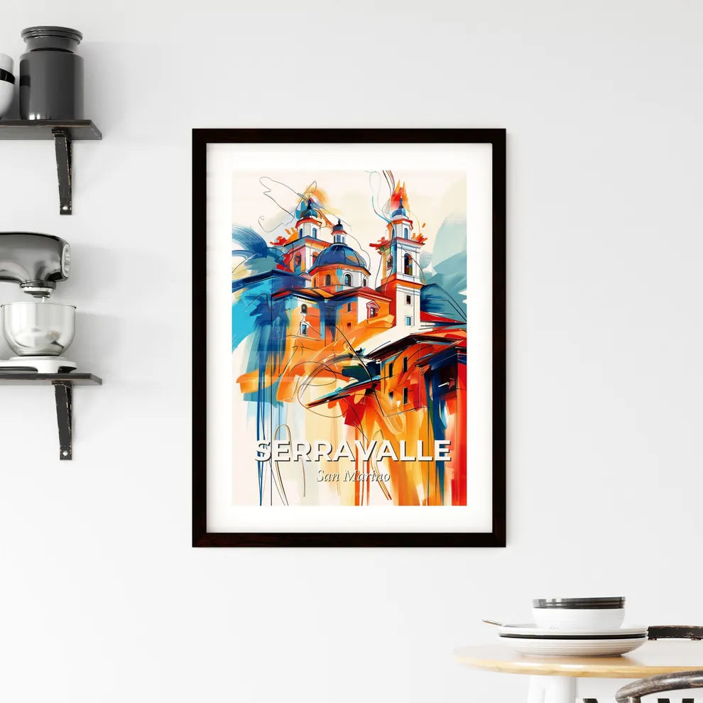 Vibrant Serravalle, San Marino Framed Print