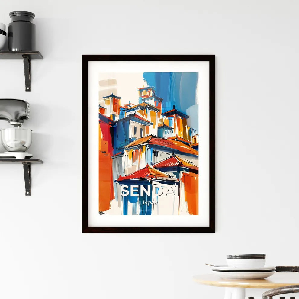 Vibrant Sendai, Japan Framed Print
