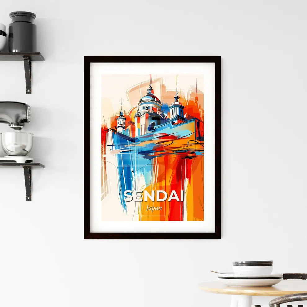 Vibrant Sendai, Japan Framed Print