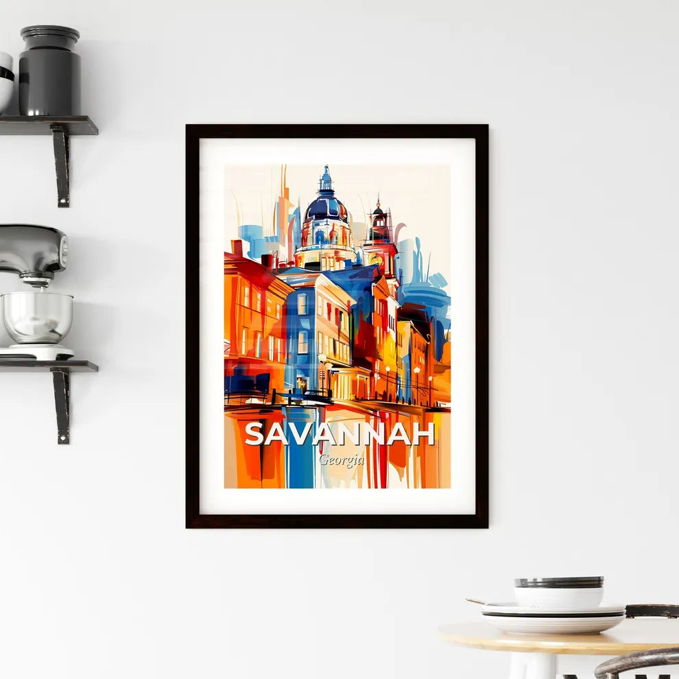 Vibrant Savannah, Georgia Framed Print