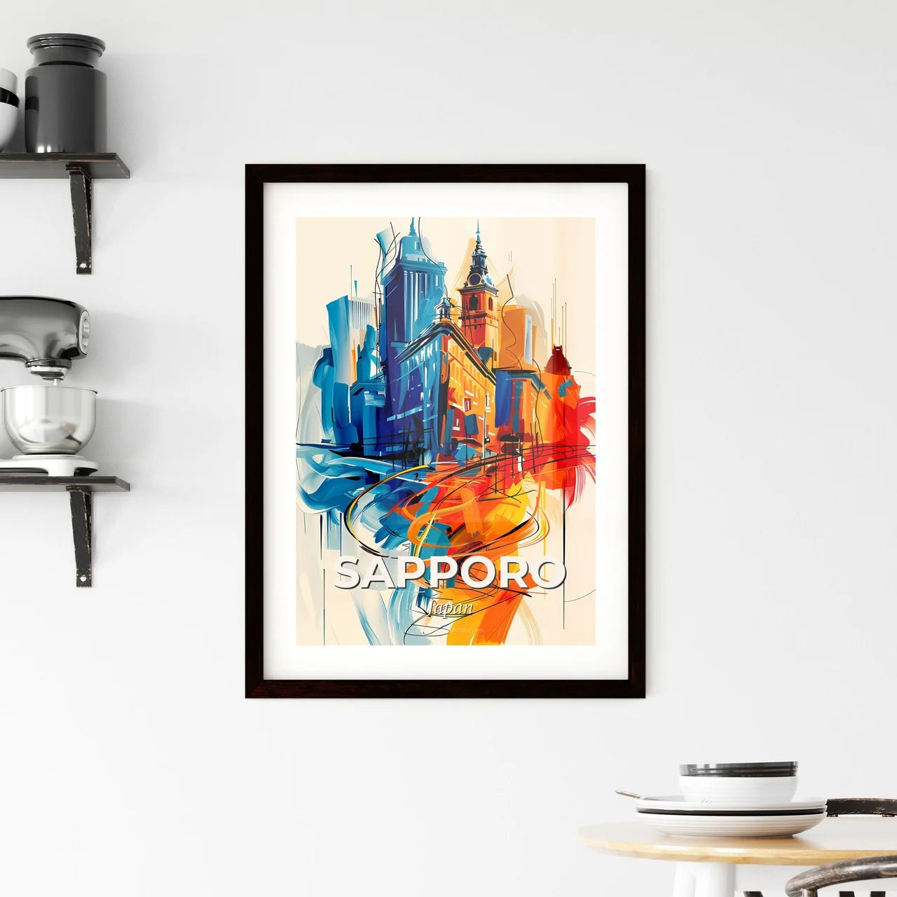 Vibrant Sapporo, Japan Framed Print