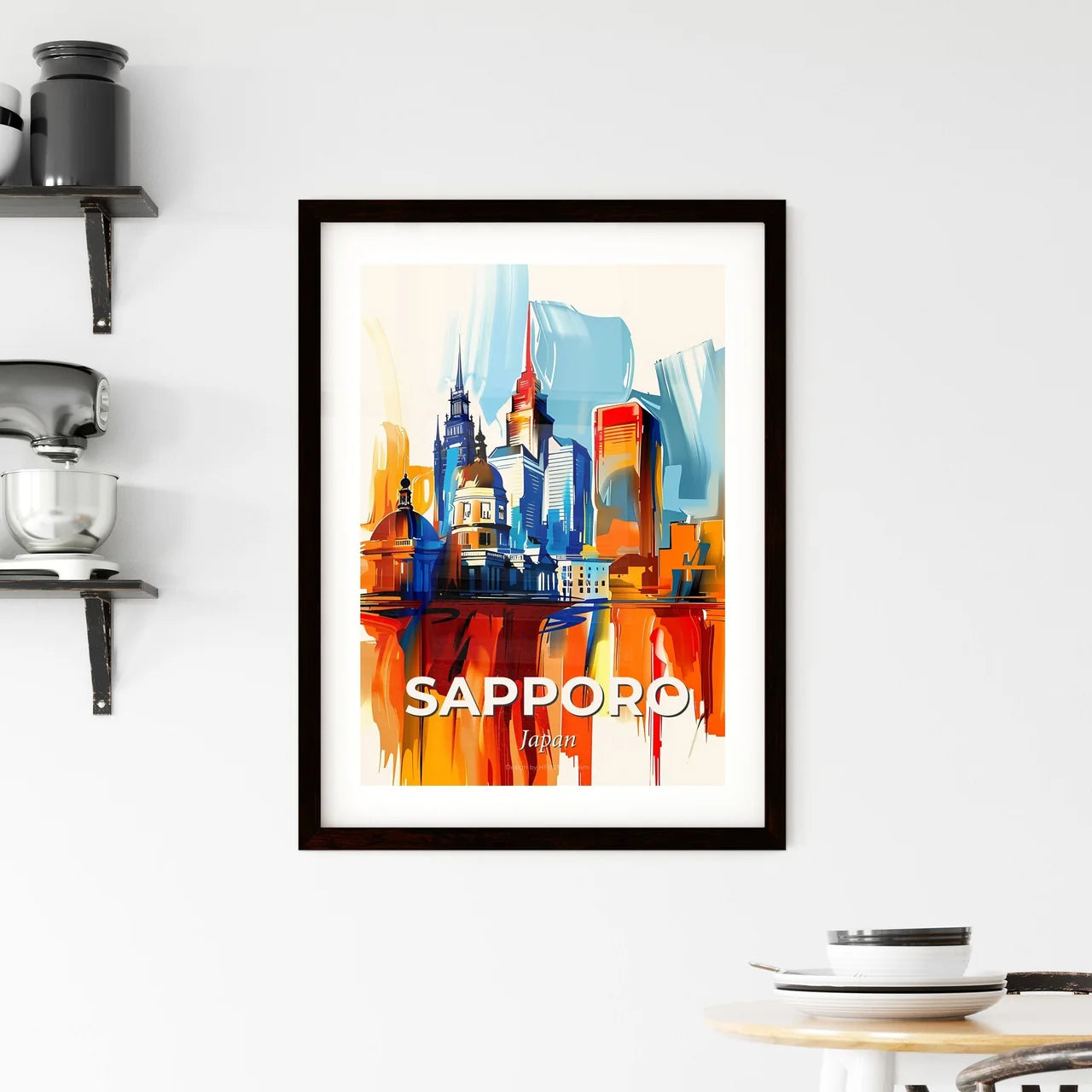 Vibrant Sapporo, Japan Framed Print