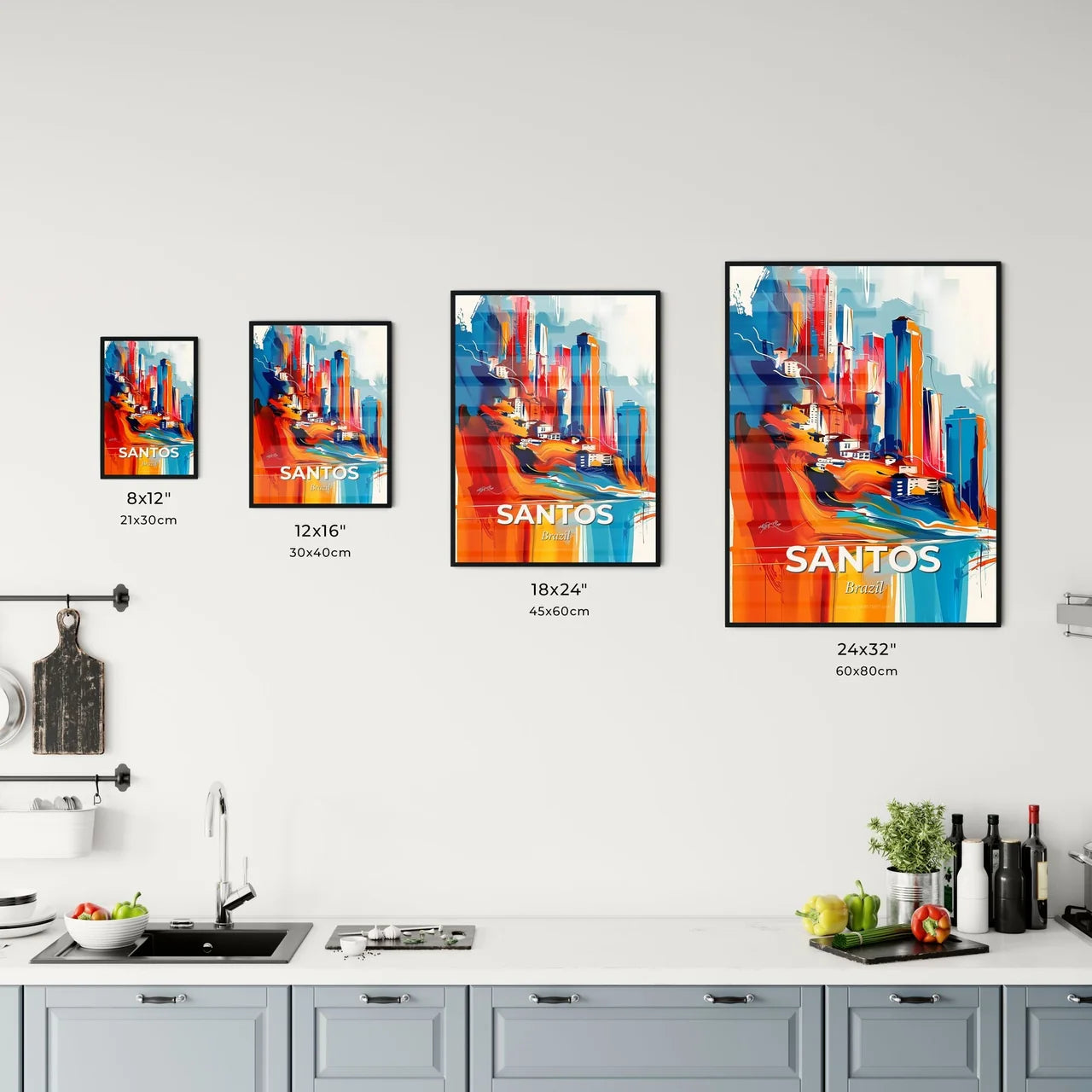 Vibrant Santos, Brazil Kitchen Art
