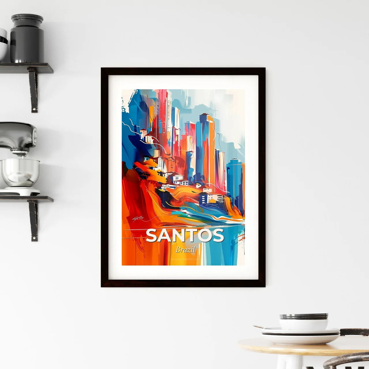 Vibrant Santos, Brazil Framed Print