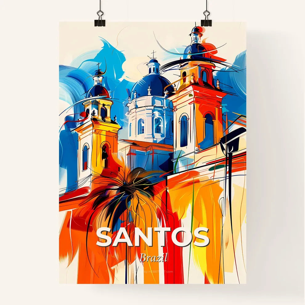 Vibrant Santos, Brazil Poster