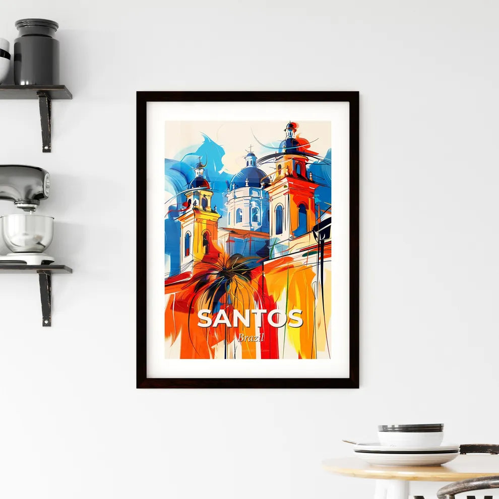 Vibrant Santos, Brazil Framed Print