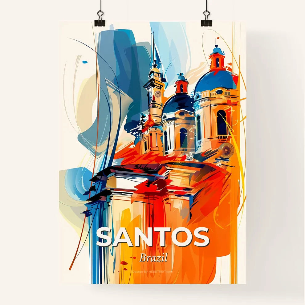Vibrant Santos, Brazil Poster