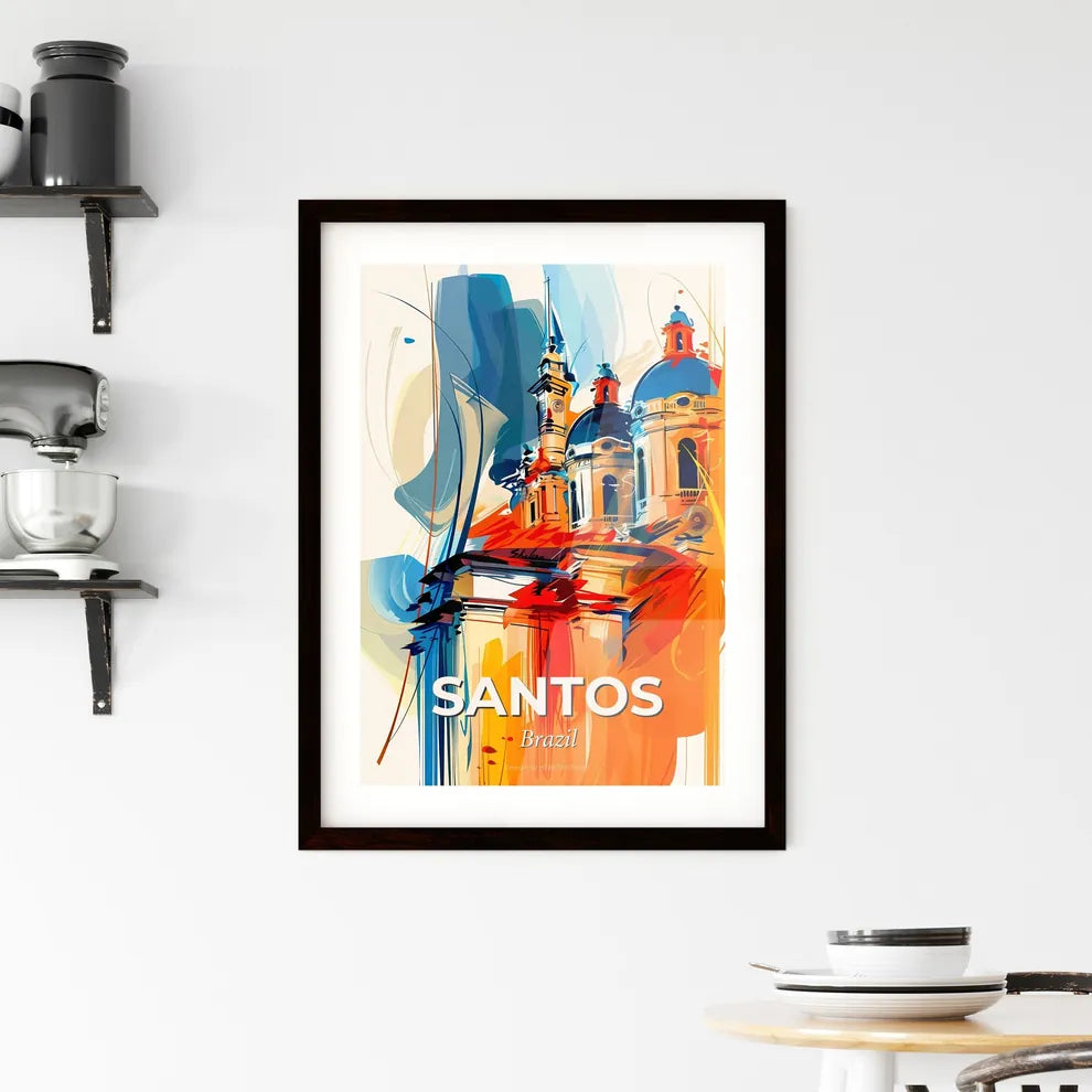 Vibrant Santos, Brazil Framed Print