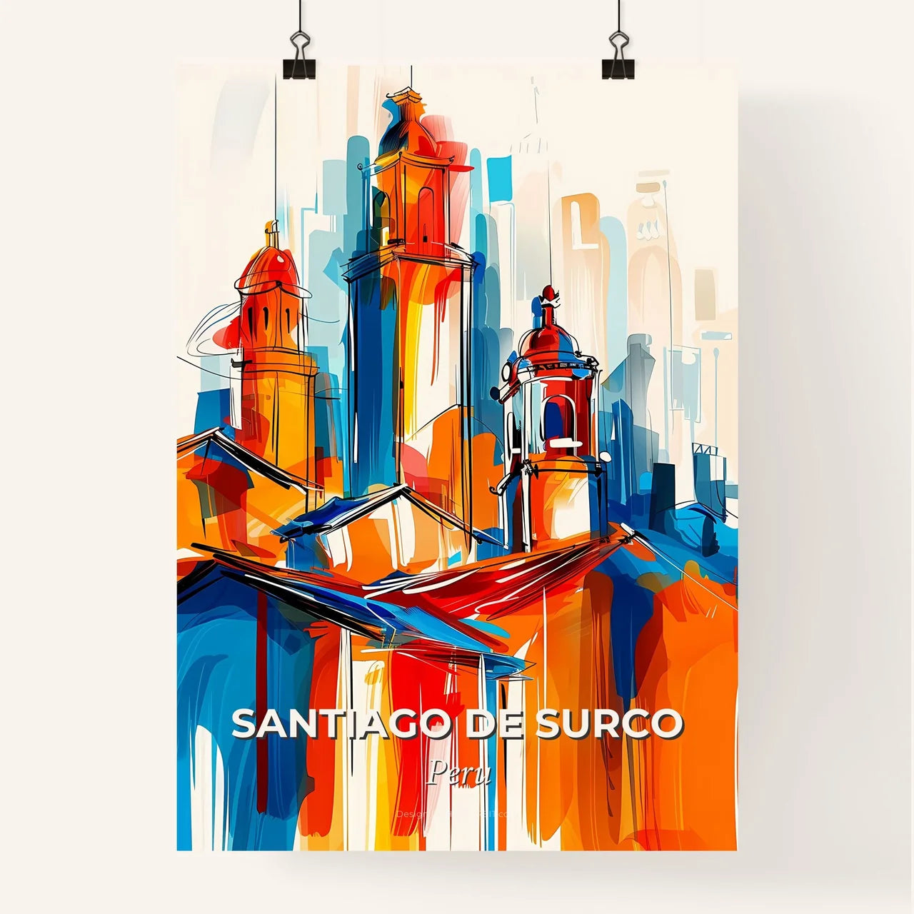 Vibrant Santiago De Surco, Peru Poster