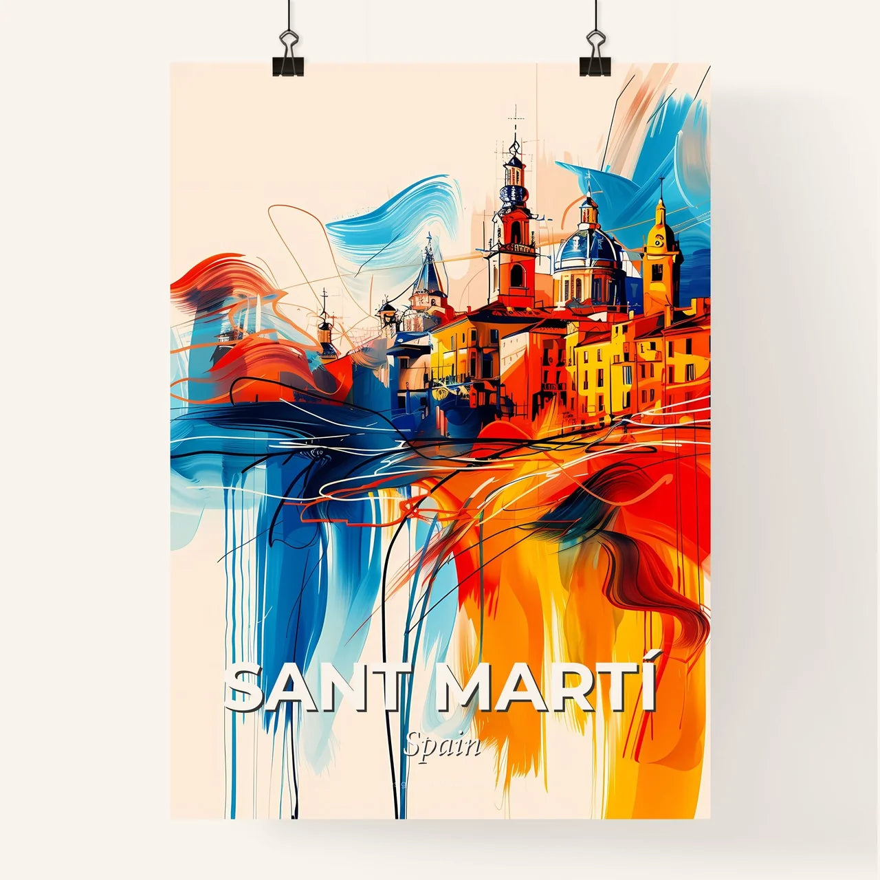 Vibrant Sant Martí, Spain Poster