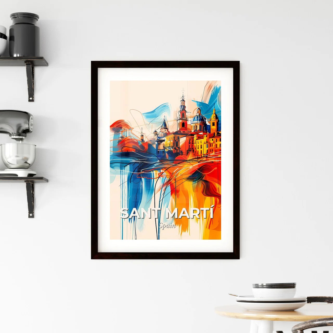 Vibrant Sant Martí, Spain Framed Print