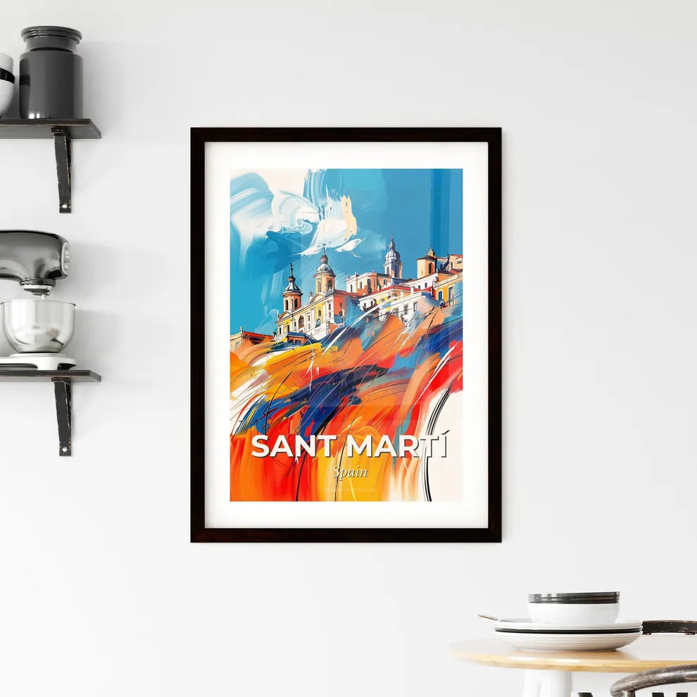Vibrant Sant Martí, Spain Framed Print
