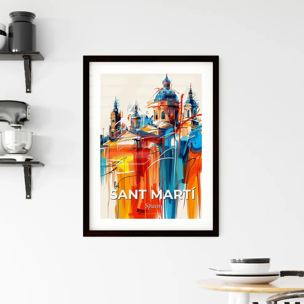 Vibrant Sant Martí, Spain Framed Print