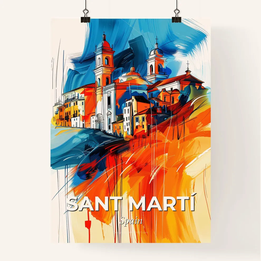 Vibrant Sant Martí, Spain Poster