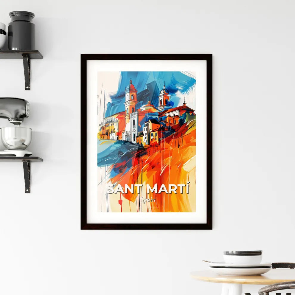 Vibrant Sant Martí, Spain Framed Print