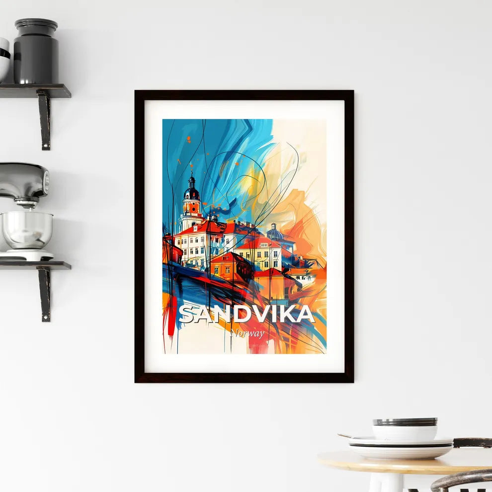 Vibrant Sandvika, Norway Framed Print