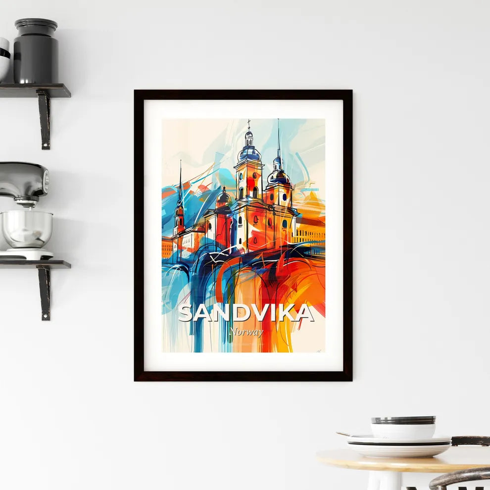 Vibrant Sandvika, Norway Framed Print