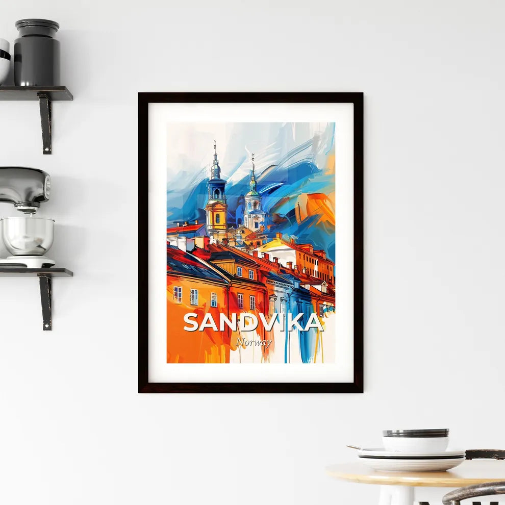 Vibrant Sandvika, Norway Framed Print