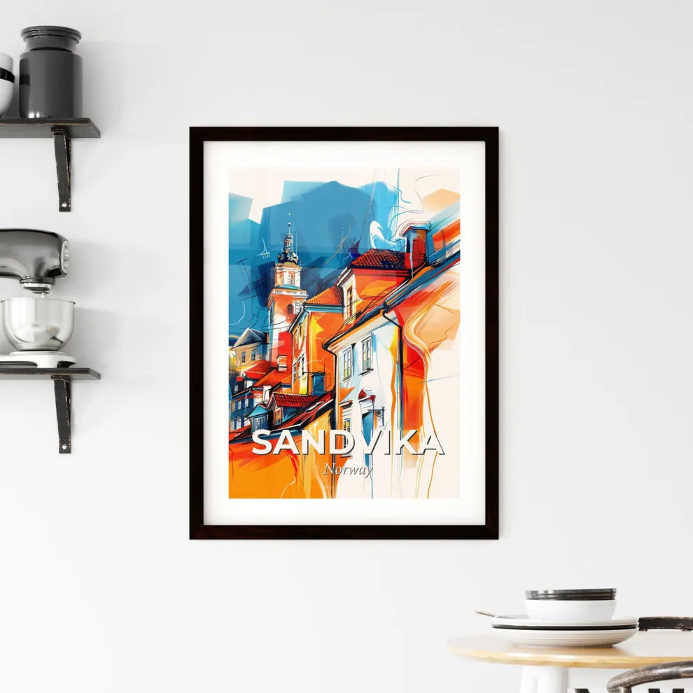 Vibrant Sandvika, Norway Framed Print
