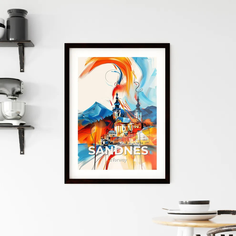 Vibrant Sandnes, Norway Framed Print