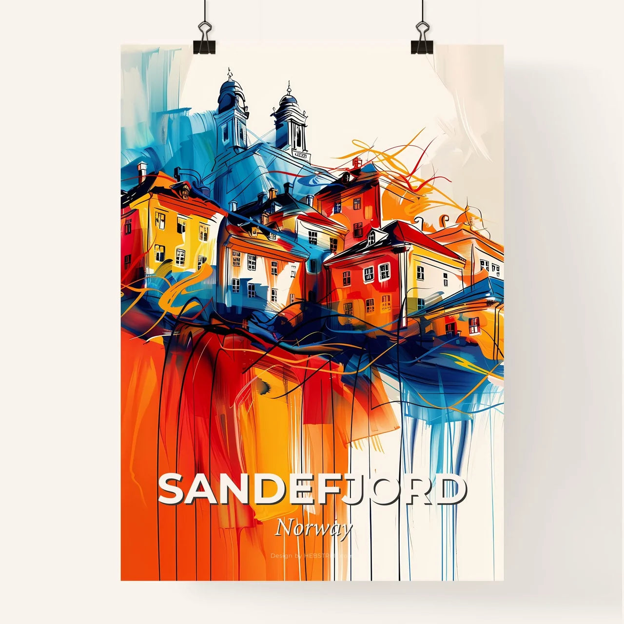 Vibrant Sandefjord, Norway Poster