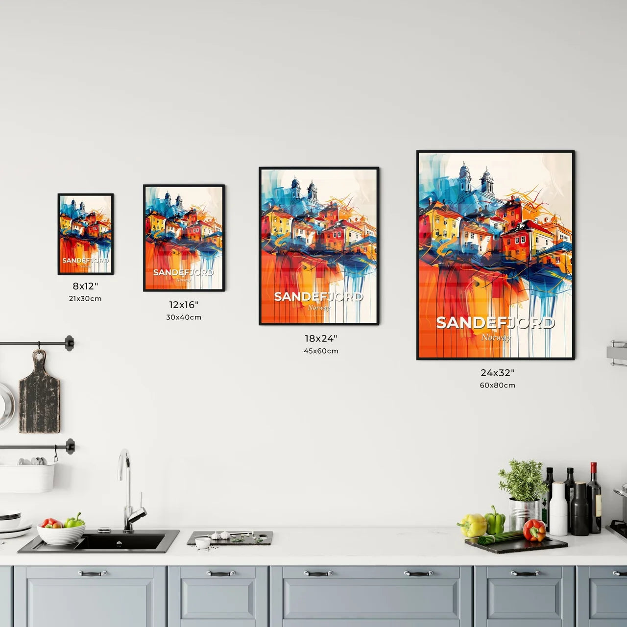Vibrant Sandefjord, Norway Kitchen Art