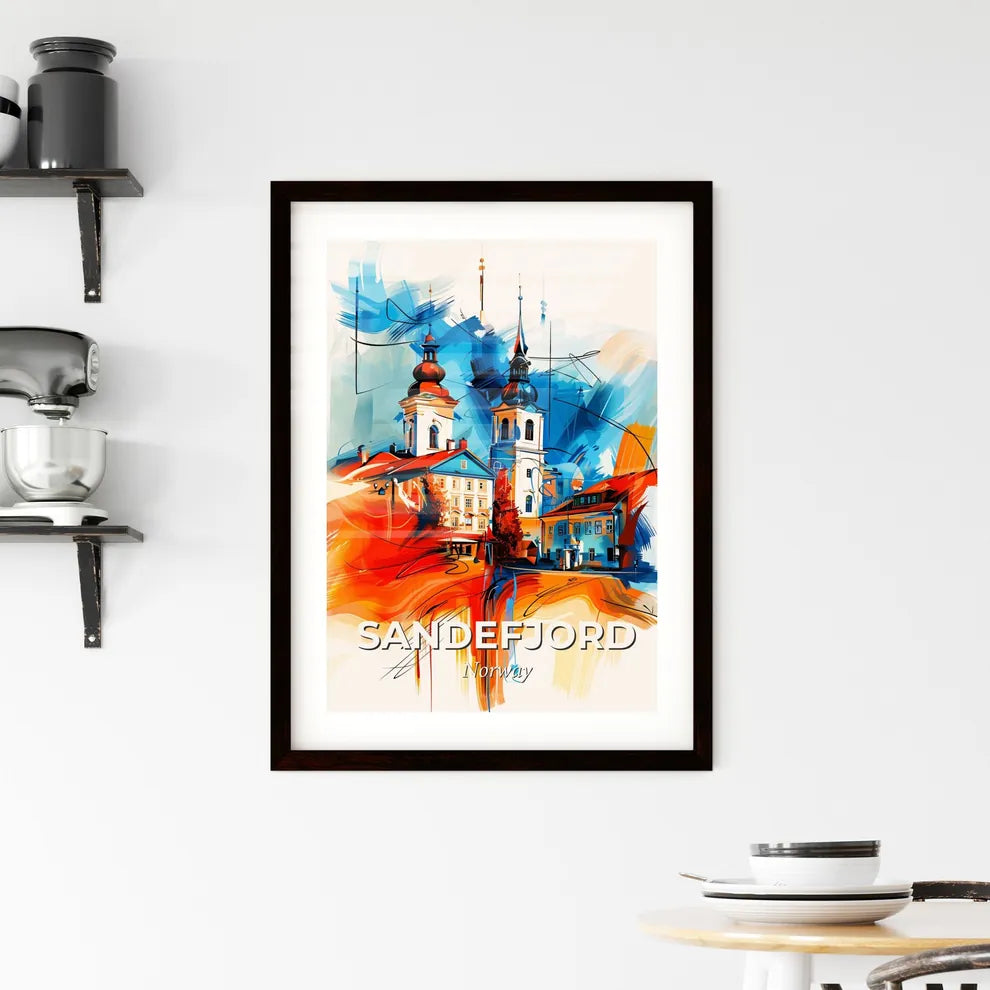 Vibrant Sandefjord, Norway Framed Print