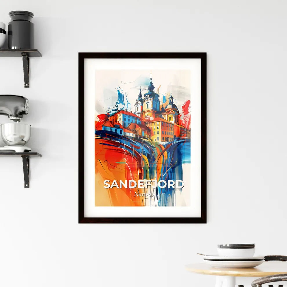 Vibrant Sandefjord, Norway Framed Print
