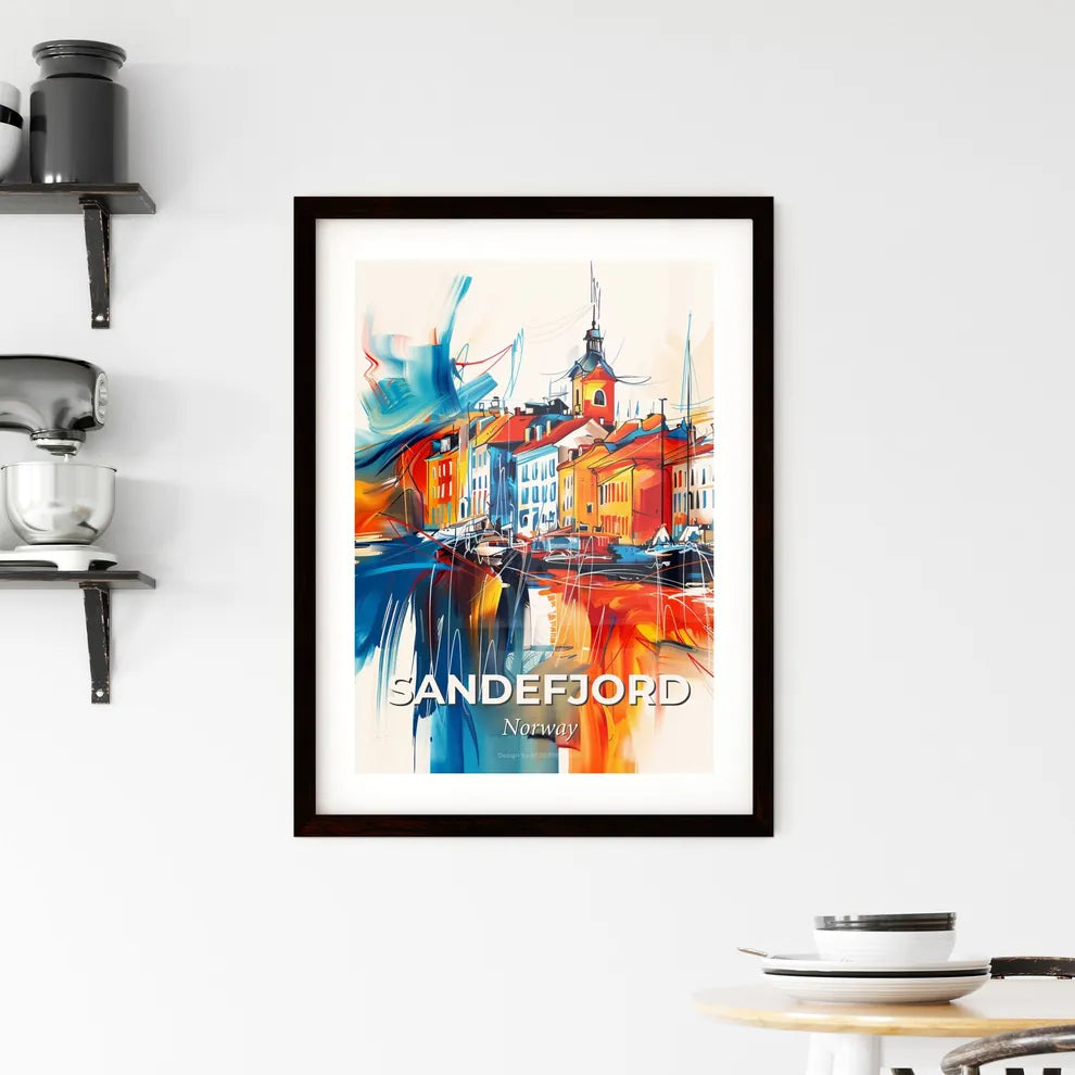 Vibrant Sandefjord, Norway Framed Print