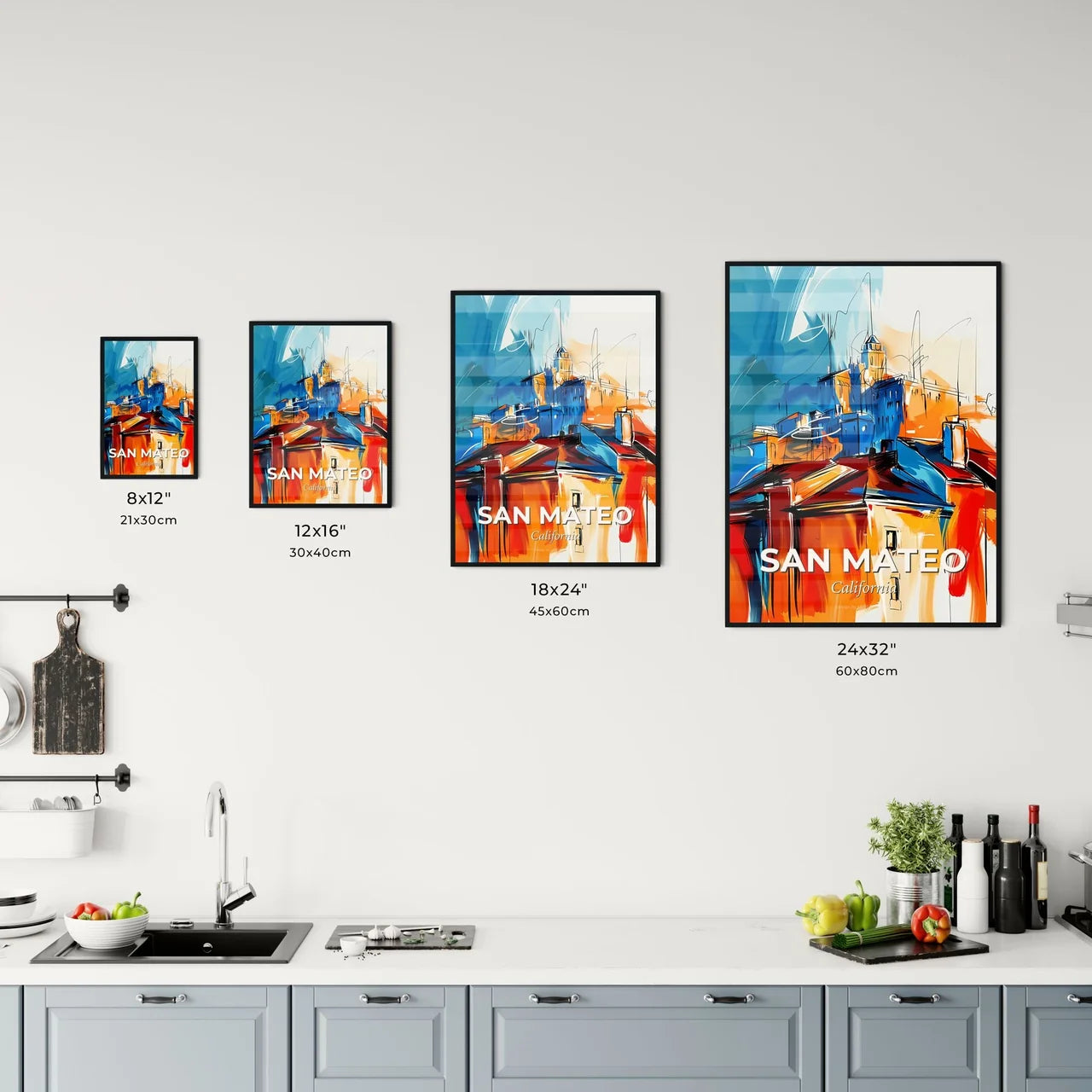 Vibrant San Mateo, California Kitchen Art