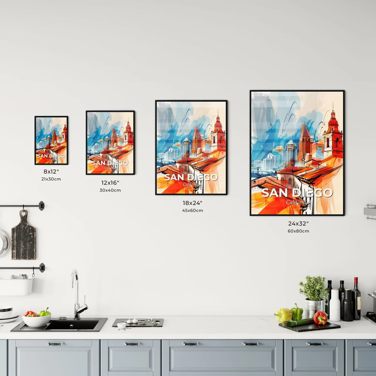Vibrant San Diego, California Kitchen Art