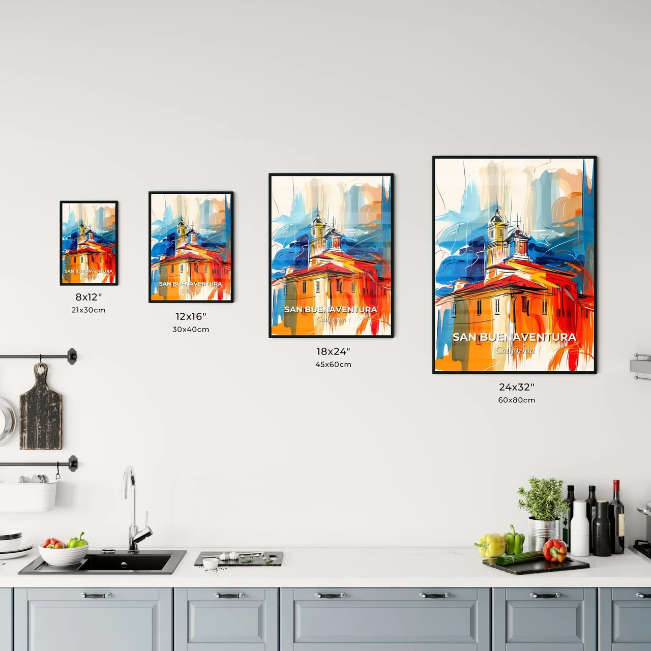 Vibrant San Buenaventura, California Kitchen Art